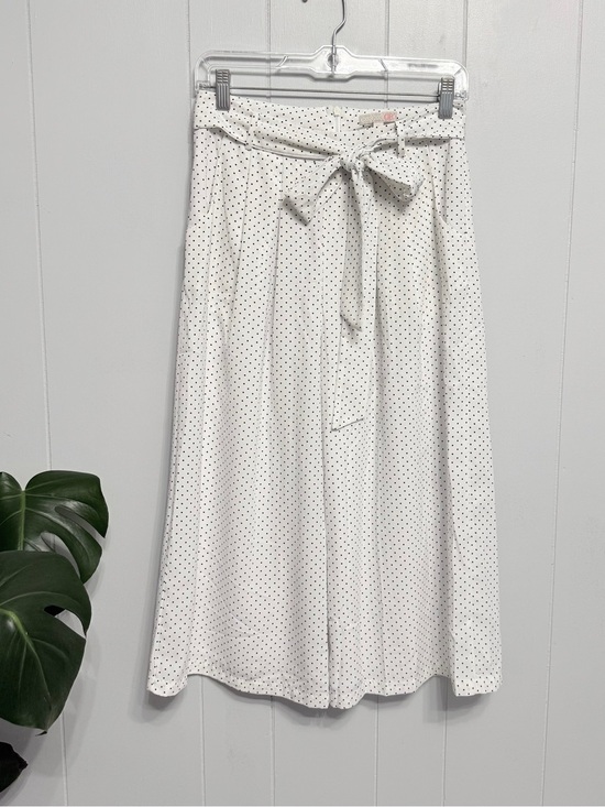 Gianni Bini Dresses & Skirts - #5)  Gianni Bini White Wide Leg Capri with Black Polka Dots and Waist Tie